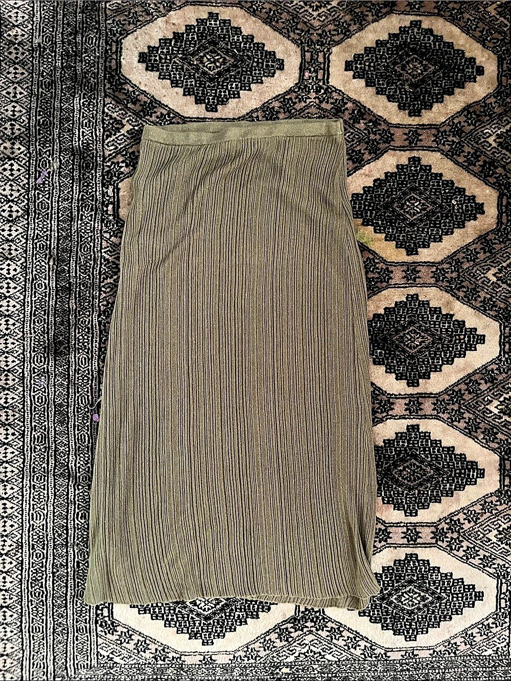 Zara Ribbed Straight Skirt Ribbed Midi Skirt Brown Size Medium